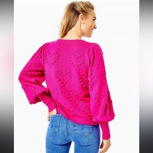 Lilly Women's Pink Heart Pattern Sweater
